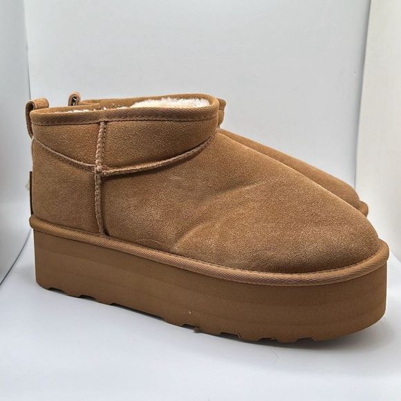 CUSHIONAIRE Women's Genuine Suede pull on platform boot +Memory Foam 9.5 CHESTNU - Picture 1 of 7